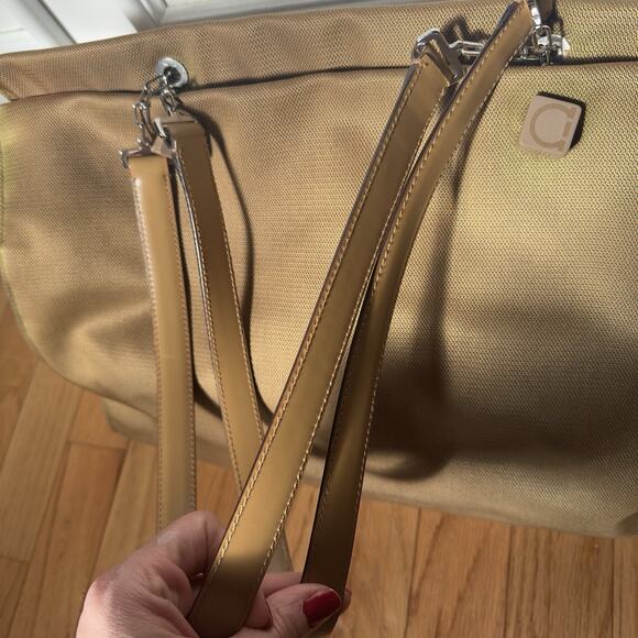 Salvatore Farragamo Handbag shoulder leather brown tan canvas bag authentic - Picture 8 of 16